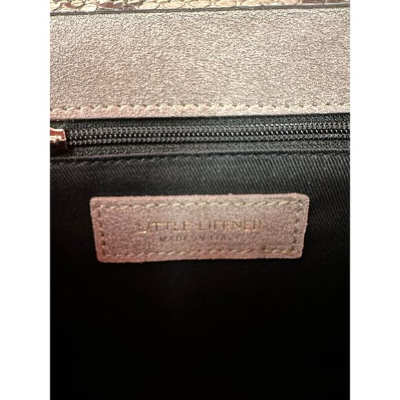 Little Liffner Embossed Small Gray Crossbody Shoulder Bag Made In Italy - Picture 14 of 16